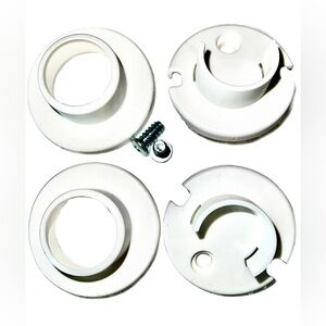 (2)x Sets of Wardrobe Rail white Brackets with screws for IKEA wardrobes NEW